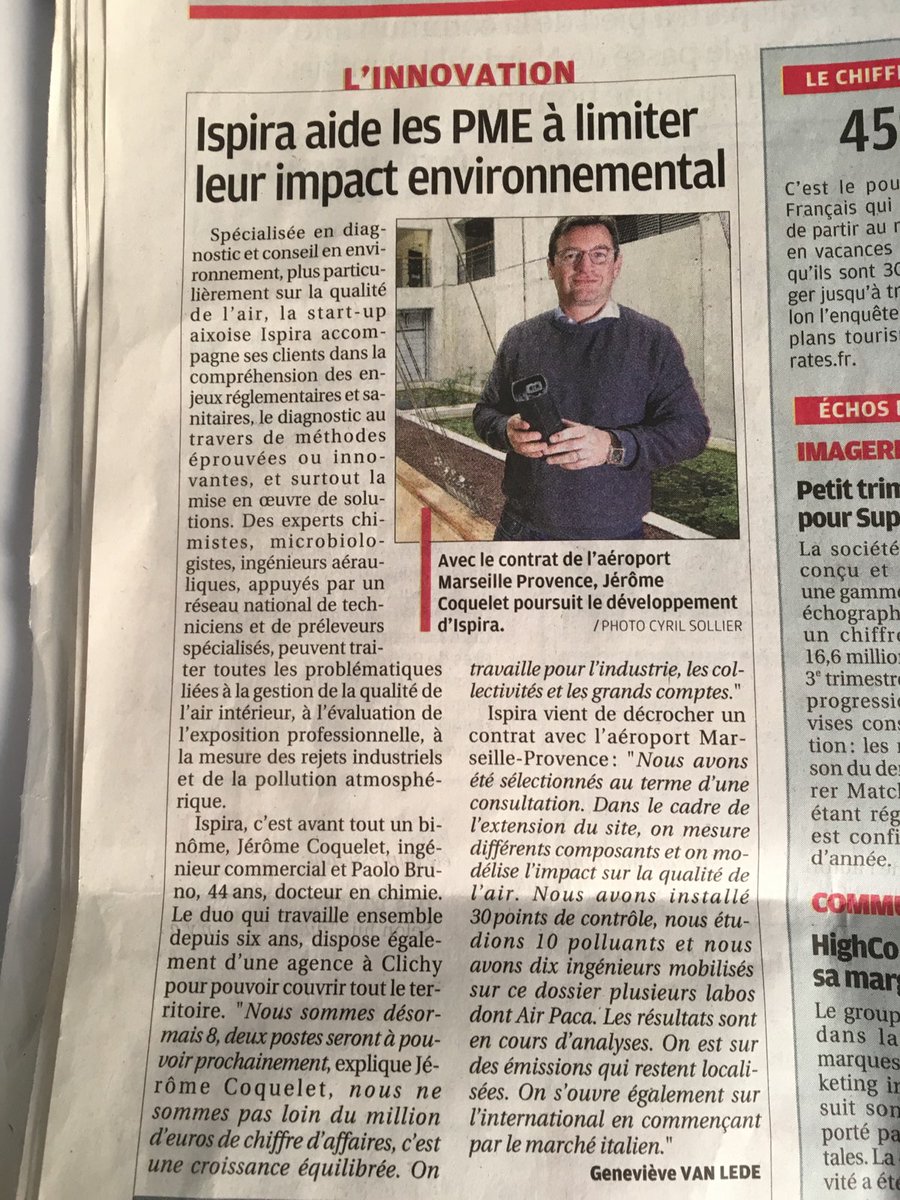 ISPIRA_sas's tweet photo. @ISPIRA_sas aide l'Aéroport Marseille Provence @aeroportmp à évaluer son impact environnemental. Article paru sur @LaProvenceAix samedi 20 octobre 2018. https://t.co/nvAl0PzOsC