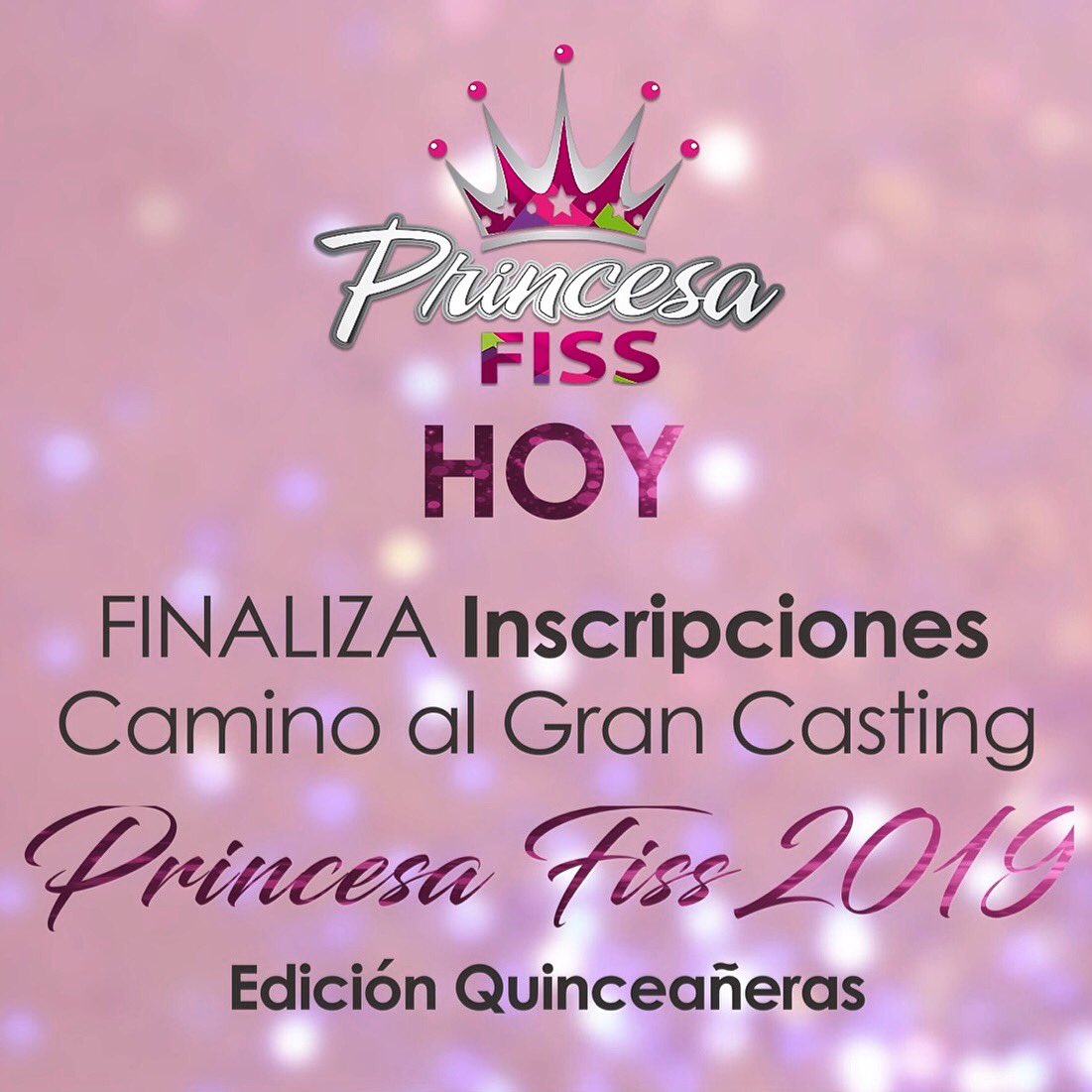 #22oct UN DÍA ESPERADO ♥️♥️♥️👑👑👑👑
.
Hoy finalizan las inscripciones para el casting rumbo a Princesa Fiss 2019, Si eres del Táchira y tienes 15 años, escribe a nuestro dm o a través del WhatsApp 0424-762.89.63 y solicita tu formulario de inscripción en línea