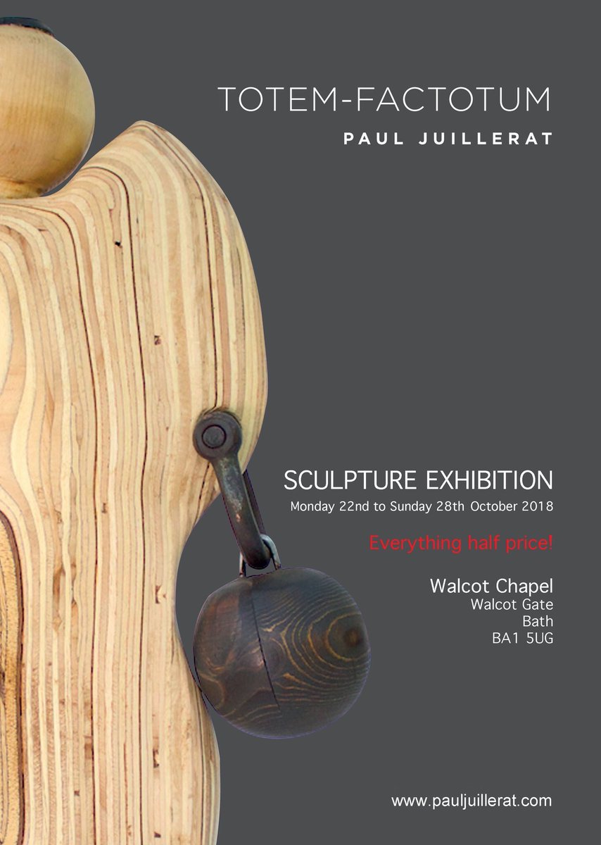 WalcotChapel's tweet photo. Totem-Factotem at Walcot Chapel, open daily 22 to 28 October, 11am to 5.30ish. Am exhibition on sculpture by @pauljuillerat, visit https://t.co/Uo9NvDKYj4 for info. @Royal_Sculptors @bathnews1 @BathnesParks #WalcotChapel #Sculpture #free #exhibition https://t.co/96dTXI1x8K