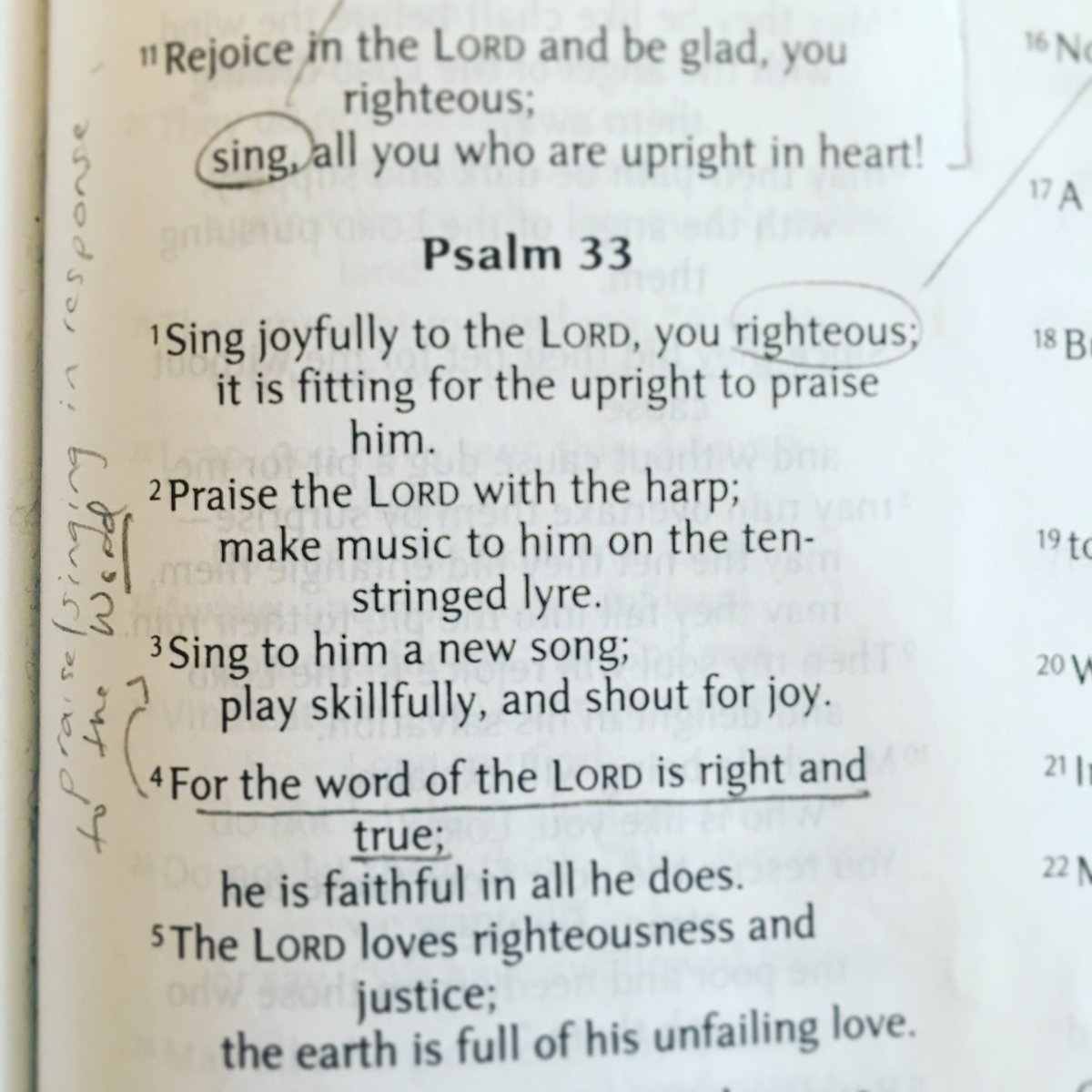 zachicks's tweet photo. I’ve read this Psalm so many times and had always skipped over the direct link between singing/praise and its motivation. Christians sing in response to the Word. So how much Word is in our worship services to respond TO? Grateful for liturgies that safeguard this pattern. https://t.co/piY3mPgNbn