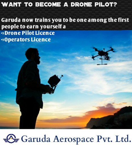 garuda_india's tweet photo. Want to Become a Drone Pilot Garuda Aerospace Pvt. Ltd. Will Train You Contact : 78248 05248
#DronePilotLicence #OperatorsLicence #Garuda #Drone #Training https://t.co/TeBjeFEP6x