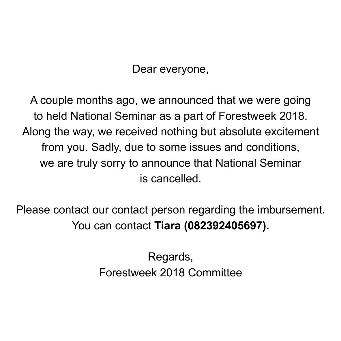 forestweekugm's tweet photo. Selamat malam,
Beberapa bulan yang lalu, kami mengumumkan bahwa kami akan mengadakan Seminar Nasional sebagai bagian dari Forestweek 2018. Sepanjang perjalanan dalam pelaksanaan acara ini, banyak harapan dan antusiasme yang kami terima untuk datang pada acara Seminar Nasional ini https://t.co/UhjF056ecC