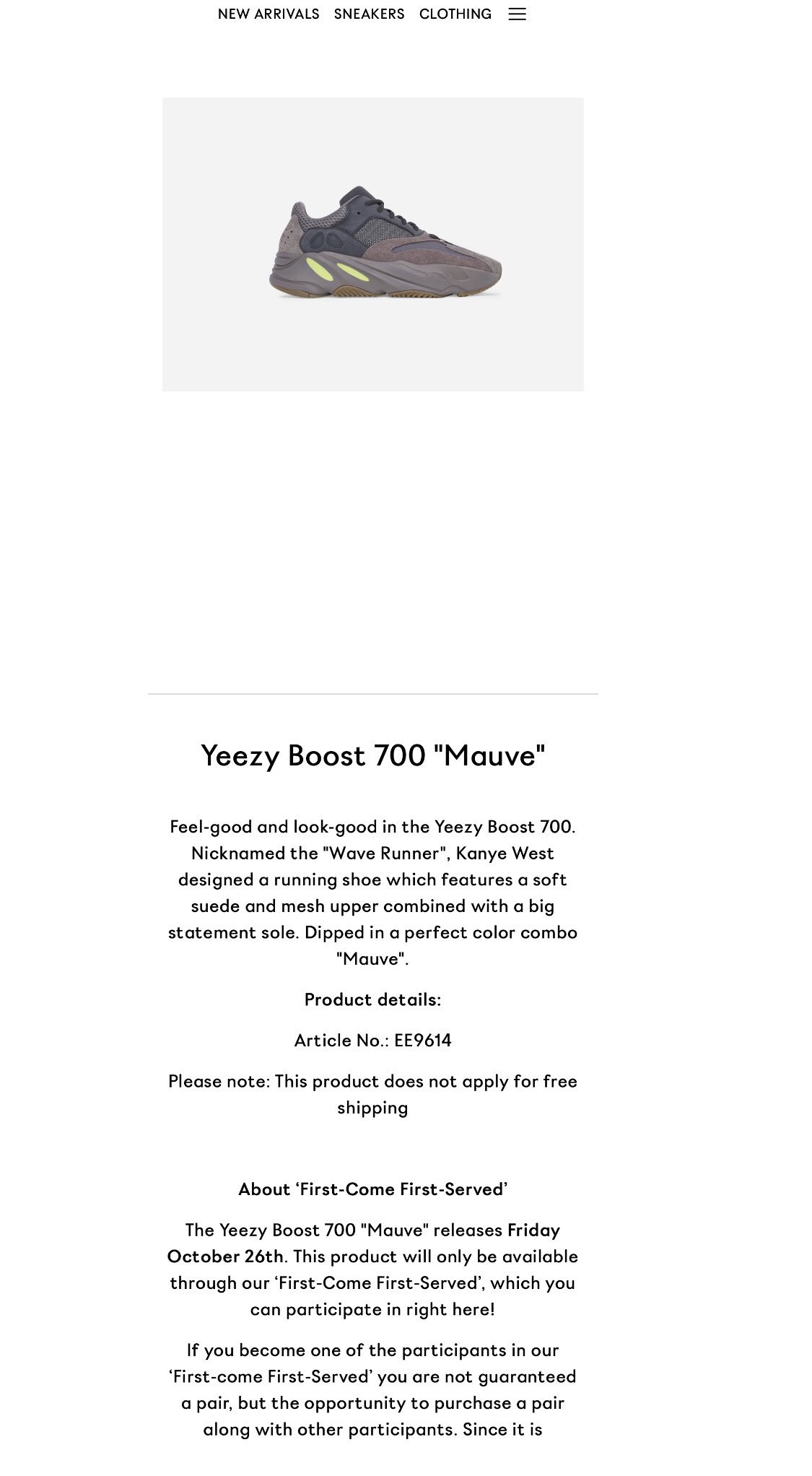 Yeezy mauve deals raffle
