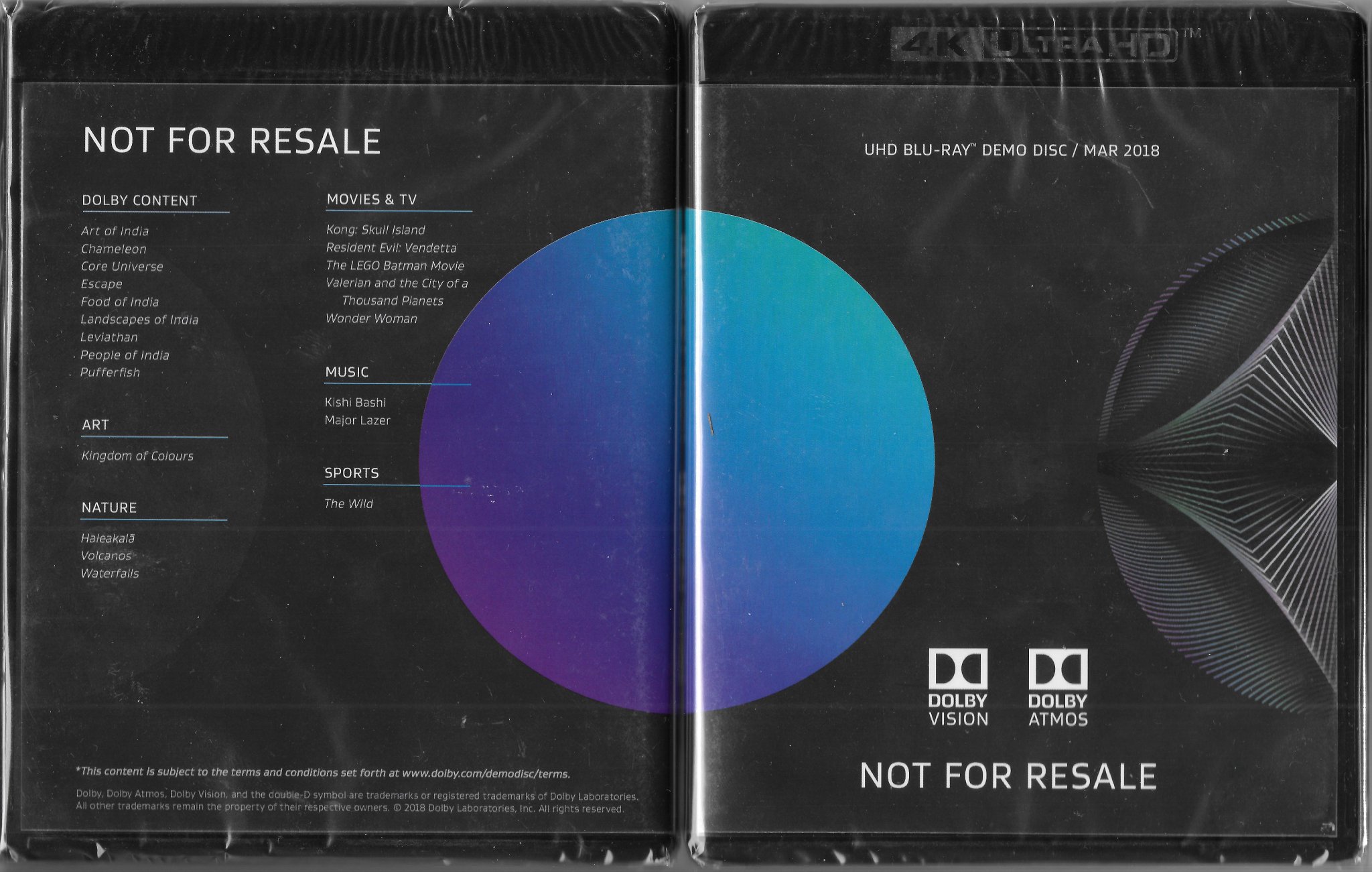 新品未開封 Dolby ATMOS / VISION 4K UHD Blu-Ray Demo Disc