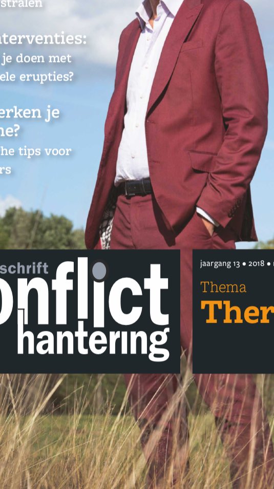 Aflevering 4 ligt bij de drukker, eind deze week op de mat. Thema: #therapie. Met o.a. een interview met <a href="/StevenPont/">Steven Pont</a> #tijdschriftconflicthantering #mediation #conflicthantering <a href="/Sdu/">Lefebvre Sdu</a>