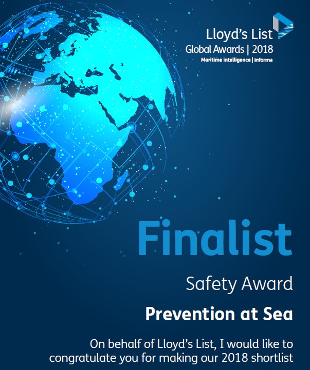 We are absolutely delighted to announce Prevention at Sea has been named a finalist in the Lloyd's List Global Awards 2018 for the Safety Award category! #LLAwards #maritime