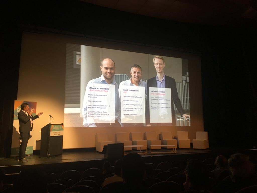InvestSuite's tweet photo. Our Growth Manager @HederikLaloo pitching at the Fintech Belgium Summit #fintech #wealthmanagement @blanco_services @Swanest_ https://t.co/jX81MSPpzH