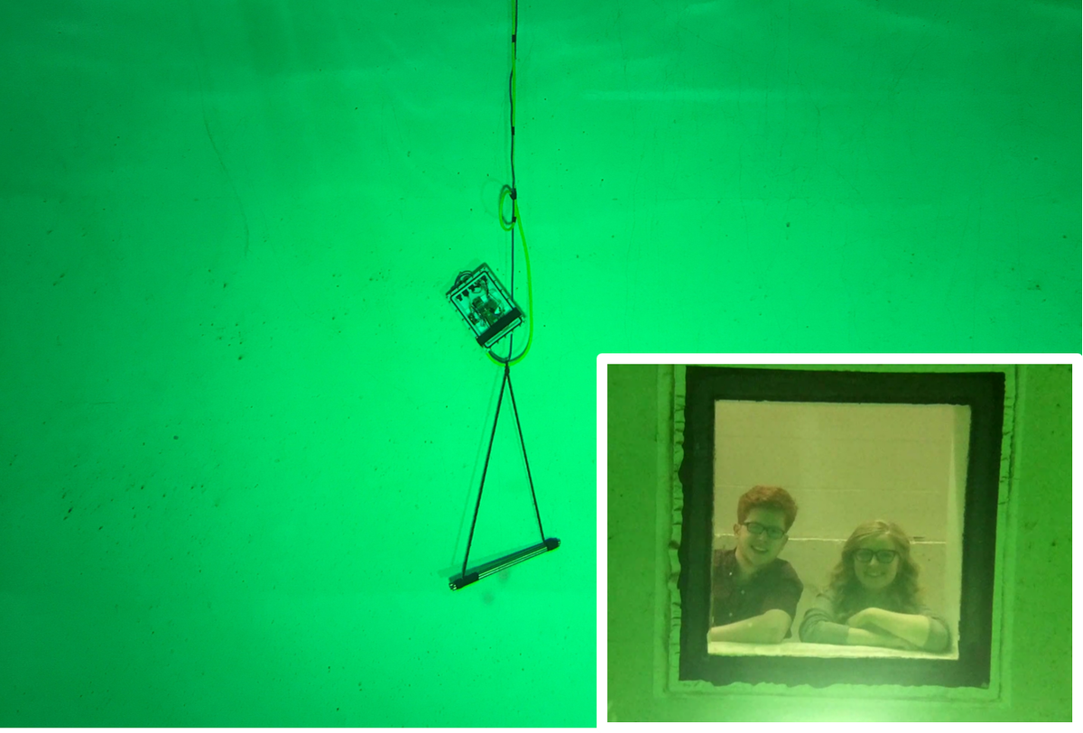 EasternEdgeRobo's tweet photo. Camera Test-bed ✅

The team developed this neat little enclosure for rapid prototyping and testing of our camera system.

And, of course, underwater selfies! Say hi Mark and Michaela! 👋 https://t.co/51QOpAbnWz