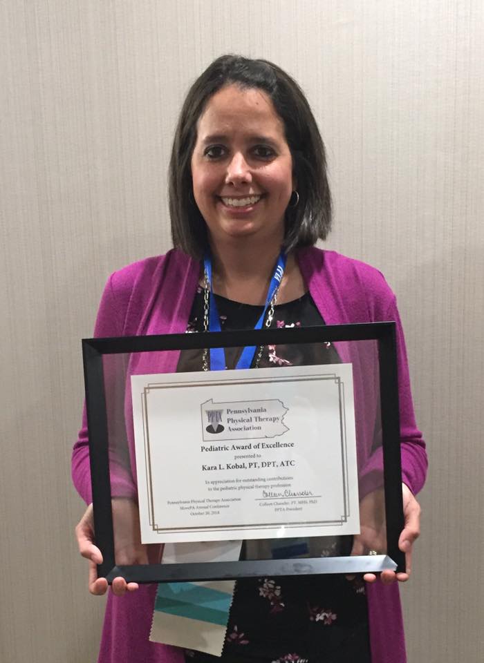 SFU_SHSE's tweet photo. Congratulations to faculty member Dr. Kara Kobal, the 2018 PPTA Pediatric Award of Excellence recipient! Thank you for all you do for your patients, students, residents, and the profession! #movepa https://t.co/HQz0ABIv2y