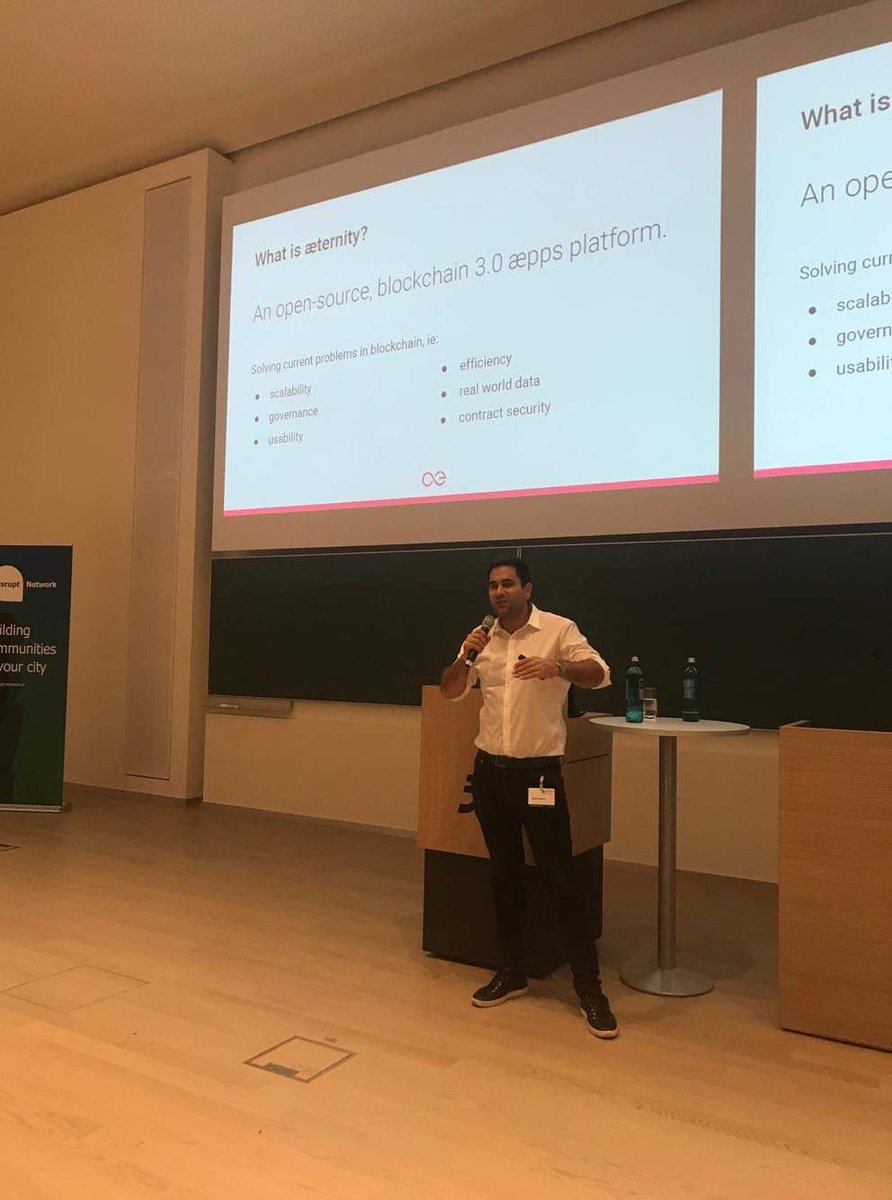 nikolastojanow's tweet photo. Really enjoyed presenting today at the first day of #EWCC18 in #FFM. Great interest in @aeternity , #Lichtenstein and our #Starfleet Incubator for #blockchain projects!! If you have any questions, meet me today or tomorrow and #letstalkblockchain @aeventures https://t.co/c46uY4FPsr