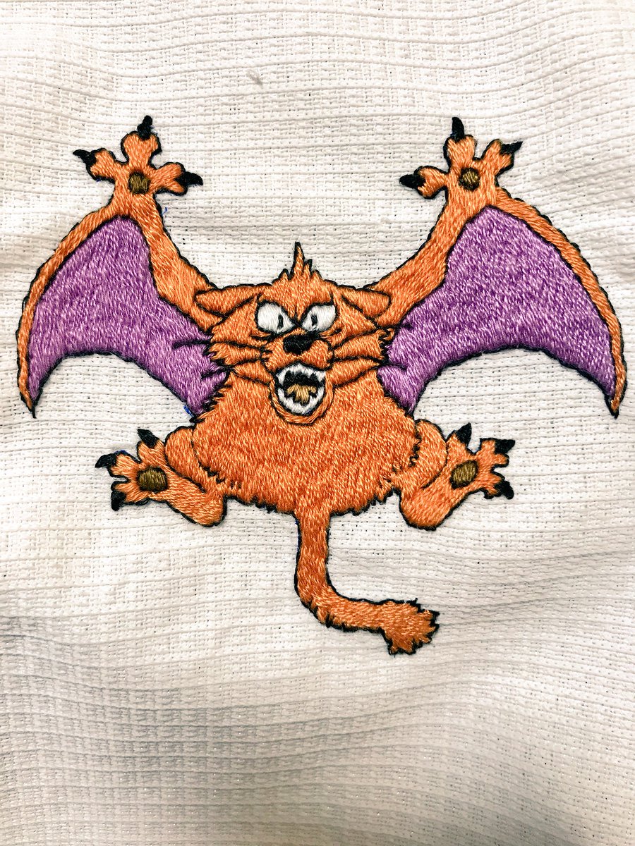 れもんマン Su Twitter 大作への道 No 8 キャットフライ完成 刺繍 ドラクエ ハンドメイド ハロウィンやな