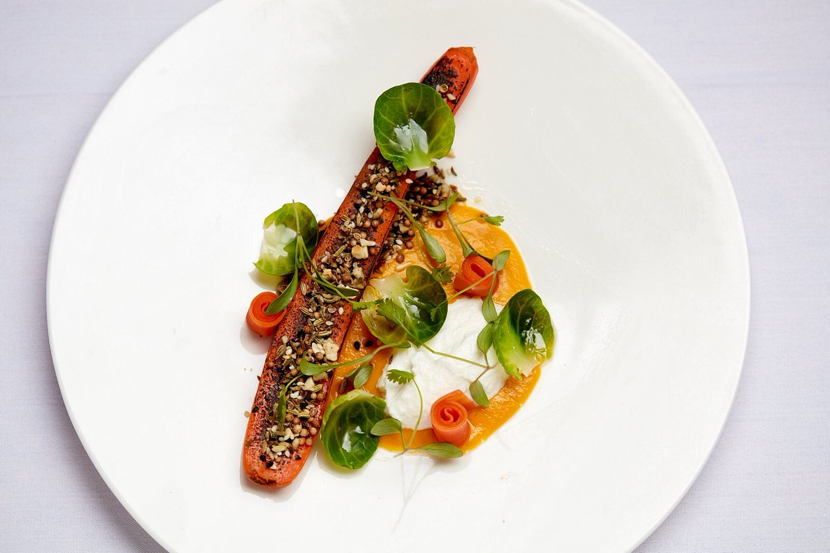 Confit Carrot, Spiced Carrot & Apricot Purree, Cashew Dukkah, Goats Curd #newdish #seasonal #casualfinedining #restaurant #dishoftheday #carrot #finedining #foodporn #foodie #london #southwestlondon #surbiton #surrey #kingston #thamesditton #mapleroad #foodphotography #food