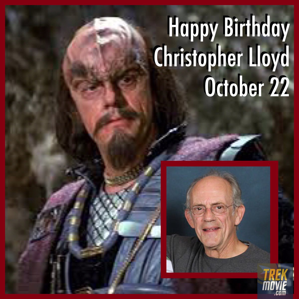 TrekMovie's tweet photo. Happy 80th birthday to @DocBrownLloyd, aka Klingon Commander Kruge, who had Kirk's son murdered in Star Trek III: The Search for Spock. #StarTrek #Taxi #ReverendJim #BackToTheFuture #ChristopherLloyd https://t.co/w8nNE3ClZt