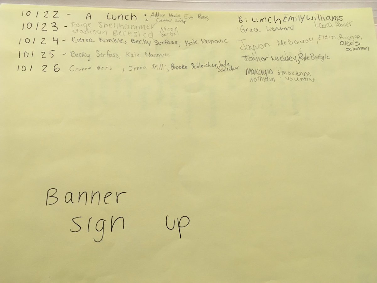 LahsSadd's tweet photo. If you signed up to work the table at cafeteria for the Pledge Banner, here is the sign up sheet. https://t.co/dwaqpaHxrZ