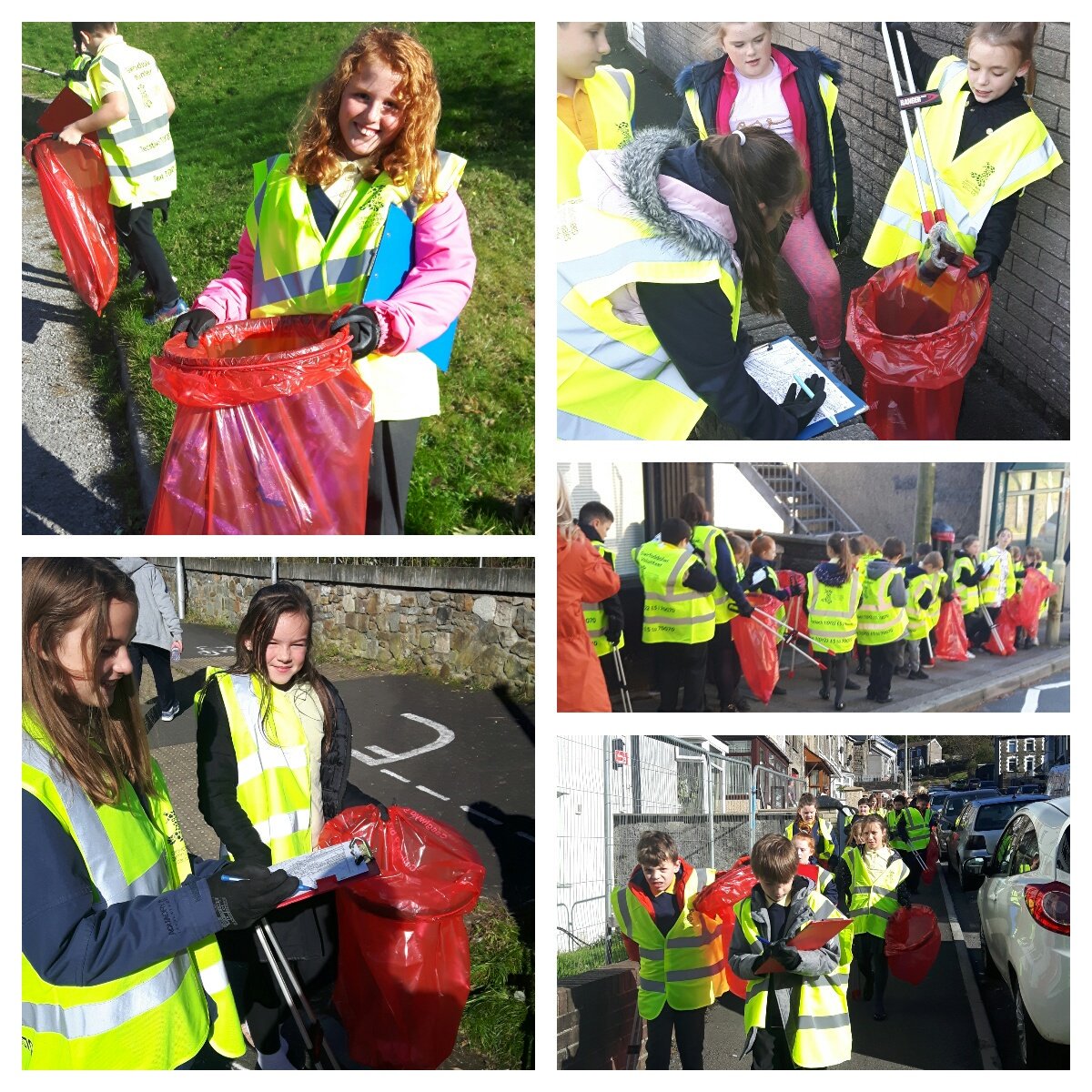 @ffaldauprimary working hard on their #littersurvey and #litterpick this afternoon with @Keep_Wales_Tidy lots of #plasticpollution #plasticbottles and #foodtrays. We'll done everyone great work 🖒🖒🖒🖒