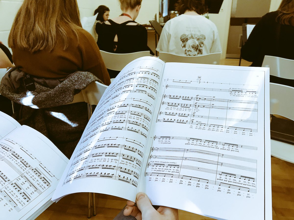 final rehearsals for #BoreasRising tonight in @rwcmd foyer! #NewMusic by @KirstenHEvans and I + music from Estonia, Iceland and more! 🎵