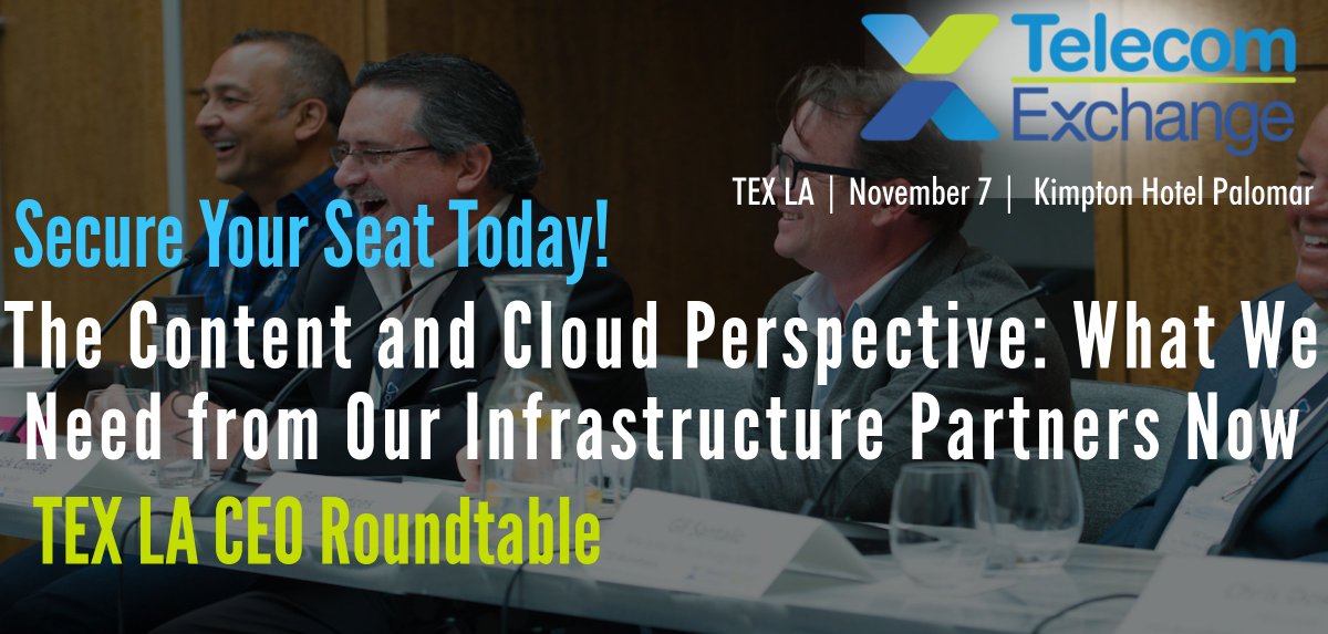 TelecomExchange's tweet photo. #TEXcited to have #Amazon, #eStruxture, #InterGlobix, #Microsoft, #NSFOCUS, #XSiteModular &amp; #QAdvisors on '#Content &amp; #Cloud Perspective: What We Need from Our #Infrastructure Partners Now' at #TEX2018 #LA. Don't miss this #CEO #Roundtable. Secure a seat: https://t.co/bhv5guUwaT https://t.co/x3e5hyC91g