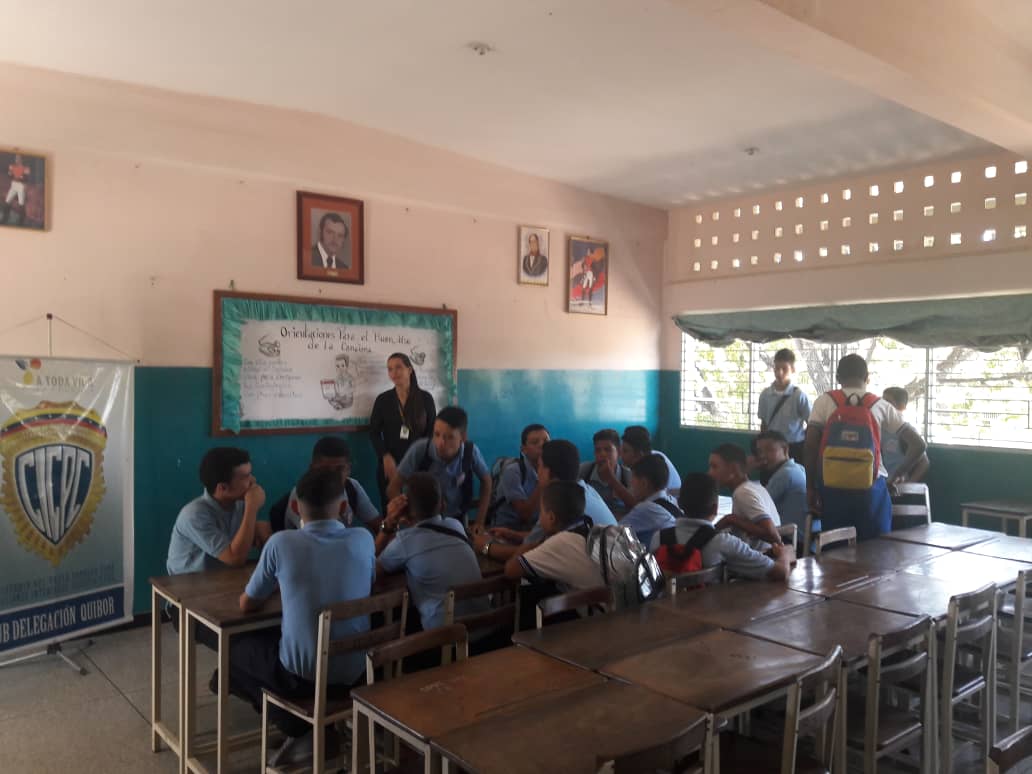 <a href="/PrevLaraCICPC/">PREVENCIONCICPCLARA</a> /Sub Delegación Quíbor, imparten ponencia "Prevención integral al consumo de drogas", en el “L.N Ricardo Arcadio Yépez”, parroquia Juan Bautista Rodríguez, con el objetivo de disminuir este flagelo social, que afecta el desarrollo integral de los jóvenes.