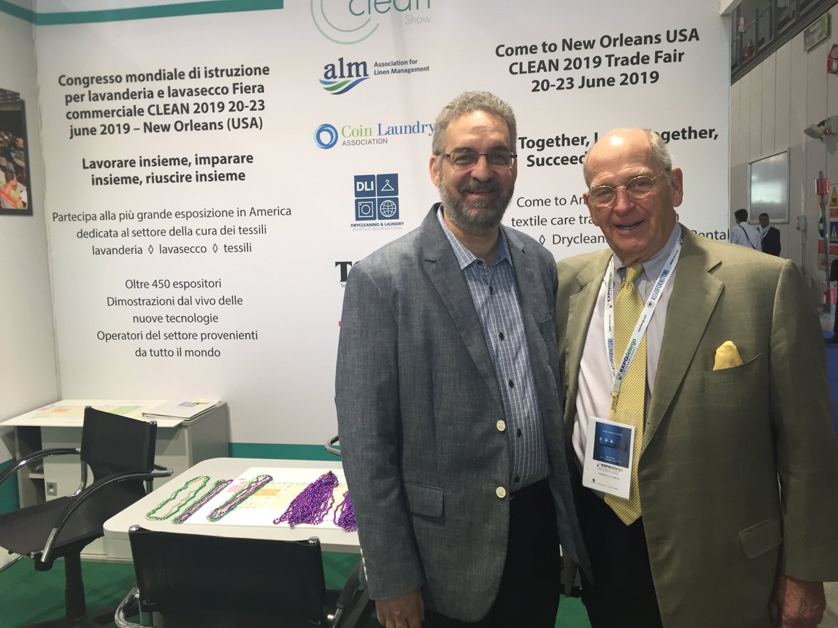 TheCleanShow's tweet photo. Trevil America President, Stuart Ilkowitz, visits with Clean Show Manager John Riddle at our booth for #expodetergo. https://t.co/GuwTWzCQZi