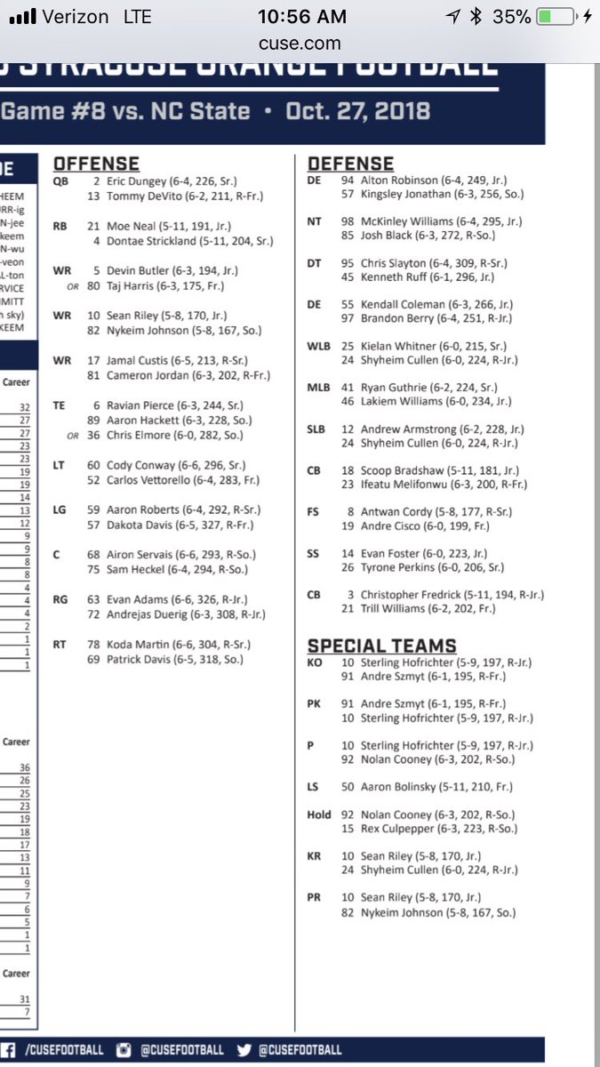 Nc State Depth Chart