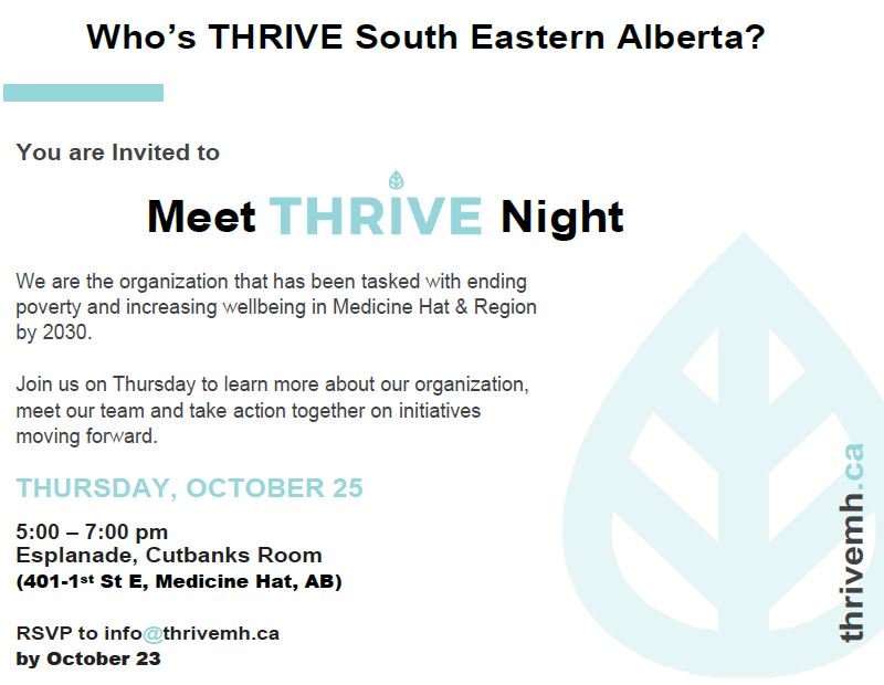 Reminder to RSVP by October 23 for Meet THRIVE Night!