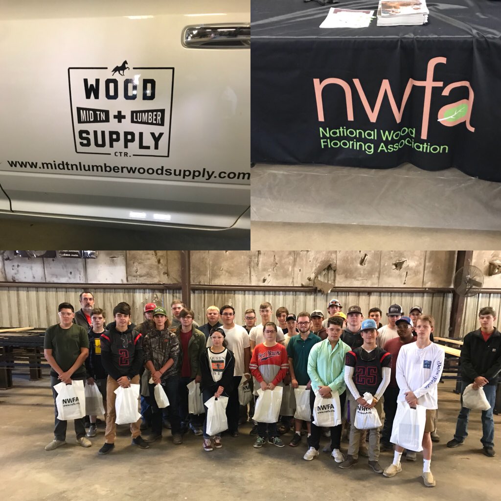 Creek Wood HS Carpentry class got to visit Middle Tennessee Lumber and The National Wood Flooring Association 10/19 #Brianna