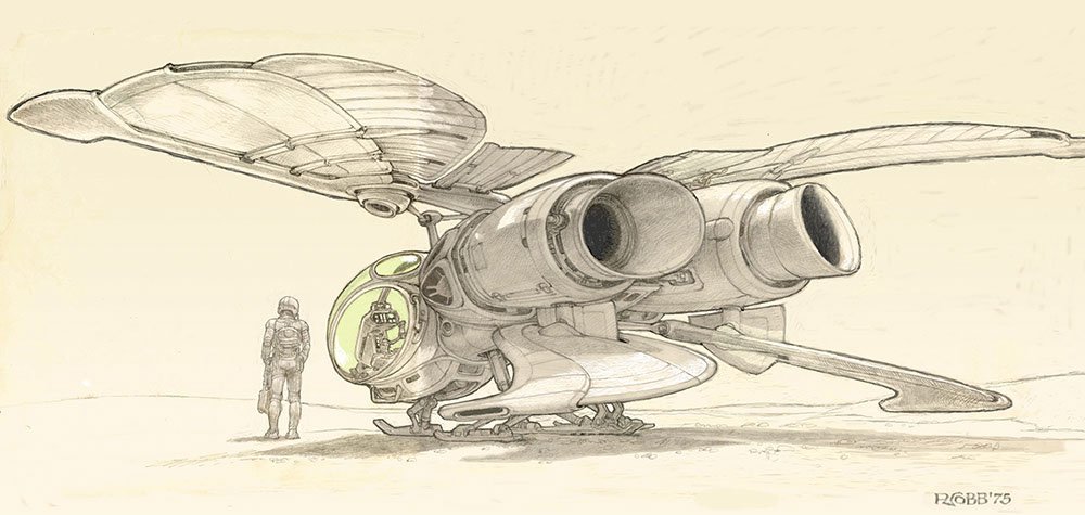 ok... one last he did for Jodorowsky's DUNE ( 1975 ) ... yes along With Moebius, Giger, Chris Foss.. Most of his works can be seen there, enjoy the digging!  http://roncobb.net/index.html  ( I recommend watching his cartoons from the late 60's too, still up to date and very accurate. )