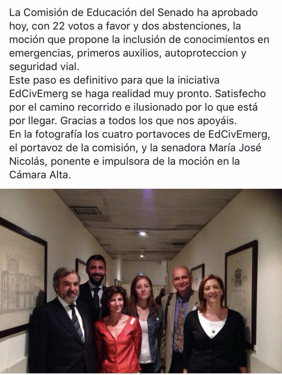 <a href="/PPSenado/">PP Senado</a> <a href="/pparagon/">PP de Aragón</a> <a href="/PPdeZaragoza/">PPdeZaragoza</a> <a href="/aalarcoblog/">Antonio Alarcó</a> <a href="/AlfonsoRHG/">Alfonso Rguez-Hevia</a> Estimado senador Canals y grupo <a href="/PPSenado/">PP Senado</a> Hace 5 años que se aprobó esto mismo en el Senado promovido por @Edcivemerg y la senadora del PP, María José Nicolás. De hecho siendo ministro <a href="/Jiwert/">José Ignacio Wert</a> se incluyó en la LOMCE como contenidos obligatorios en infantil y primaria. En fin!! 😌