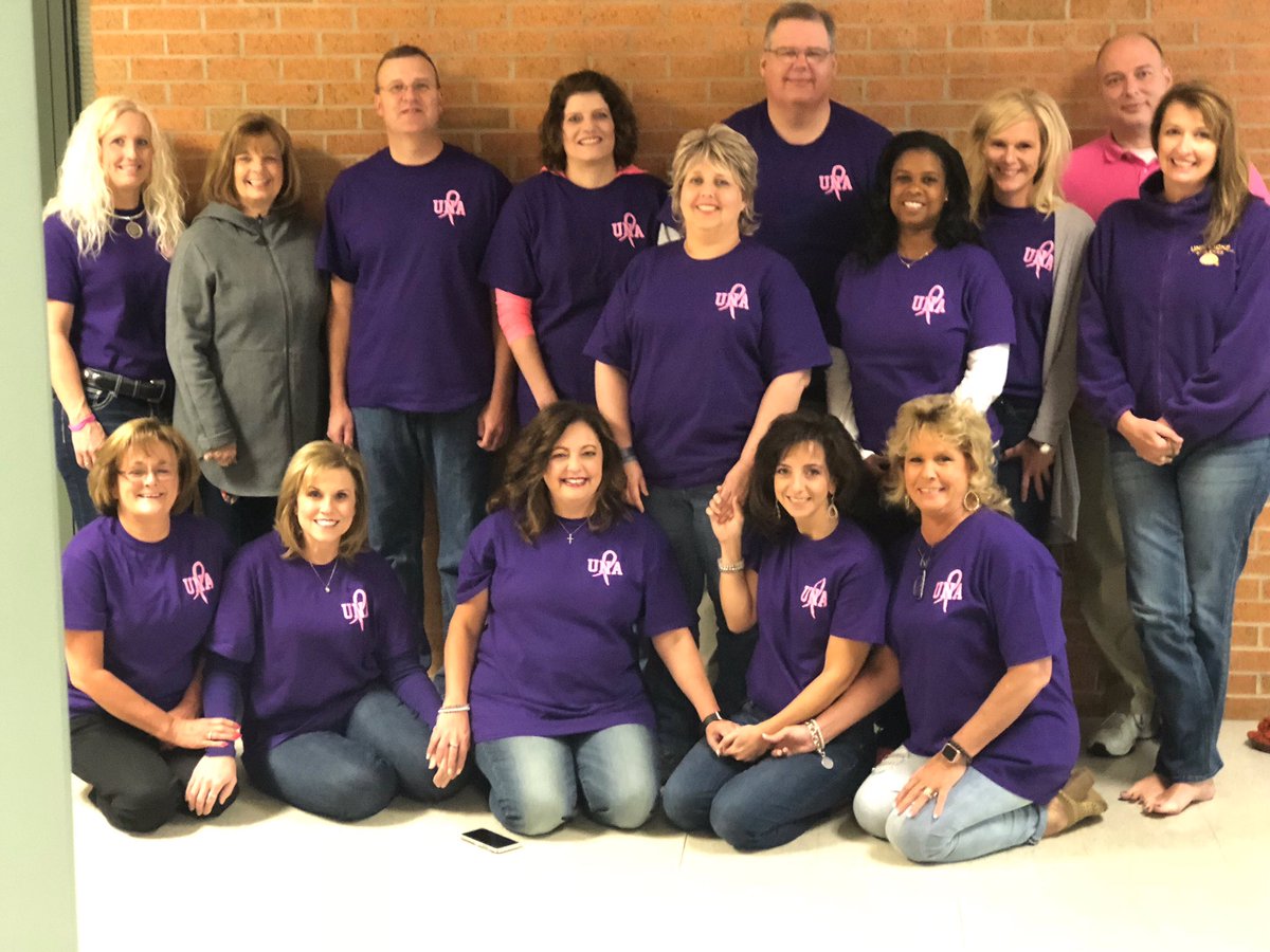 Going pink AND purple for our own Candace Golliver today. Rise up & ROAR! #strongandcourageous #riseupandroarforcandace #RoarLions #beatcancer #BreastCancerAwarenessMonth #eastcampus💜💛🦁 @ASIM_UNA @amstiuna @UNAinservice @unarocketry