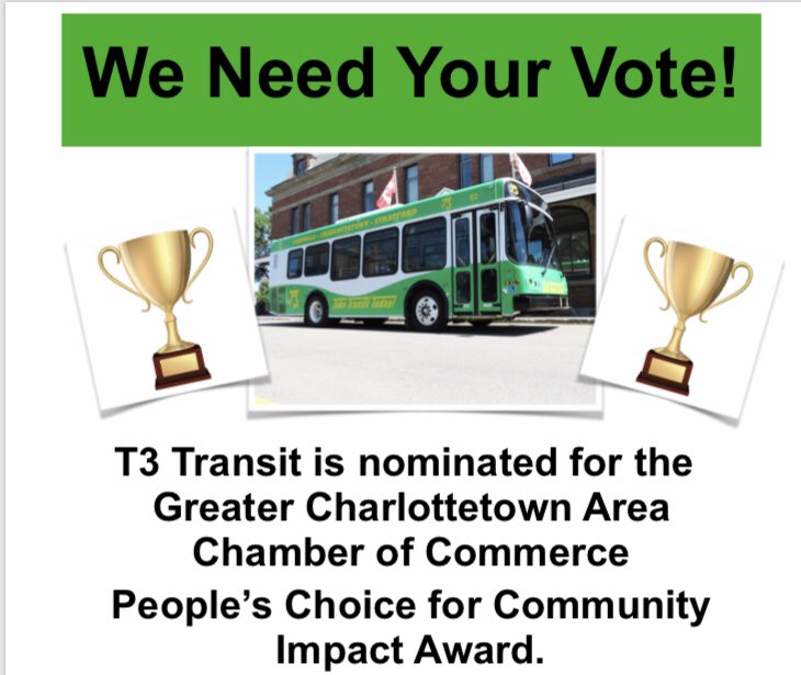 We are very grateful to be nominated for the People’s Choice for Community Impact Award by the Greater Charlottetown Area Chamber of Commerce. Cast your vote here: charlottetownchamber.com/peoples-choice…. 
#gcaccawards2018 #T3PEI #PEI
