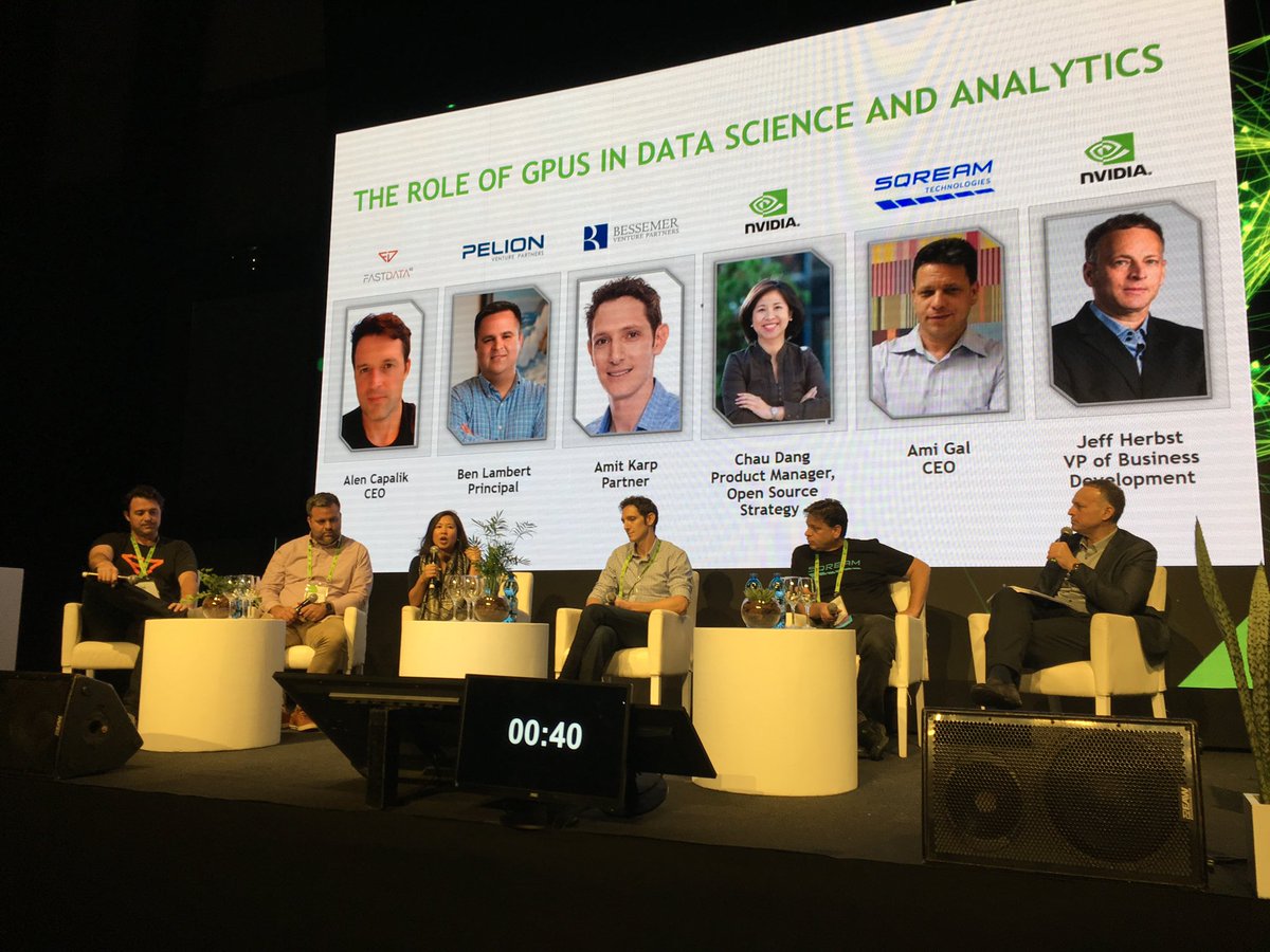 Great panel @SQreamTech @amitkarp @benclambert @fastdataio @nvidia #GTC18 Tel Aviv. @rapidsai requires open & closed source innovation. Collective success = #DataScience at speeds never seen before! Exciting time to be a data scientist! Join the movement! Rapids.ai