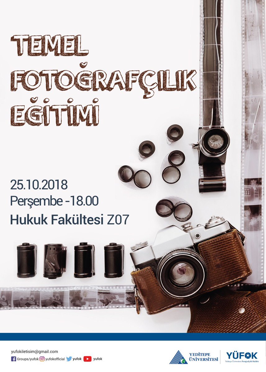 Duyduk duymadık demeyin 📣
Temel Fotoğrafçılık Eğitimimiz📸
*25 Ekim Perşembe Saat 18.00* da,
*Hukuk Fakültesi Z07* No’lu sınıfta
yapmanız gereken tek şey aşağıda linki bulunan formu doldurarak kayıt olmak🙃

goo.gl/forms/1brD3uUD…

Eğitimde görüşmek üzere 🤗