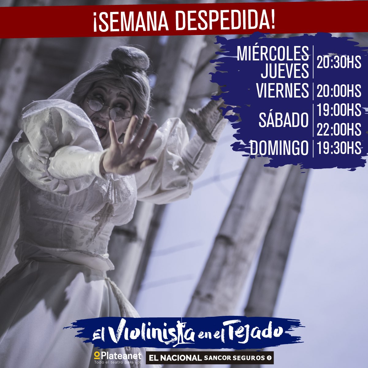 ¡ÚLTIMA SEMANA DE FUNCIONES! Ya se siente la despedida. ¡No te quedes afuera! #ElViolinista 🎻 
Conseguí tus entradas en bit.ly/ViolinistaNAC o en boletería de <a href="/elnacionalss/">Teatro El Nacional</a>