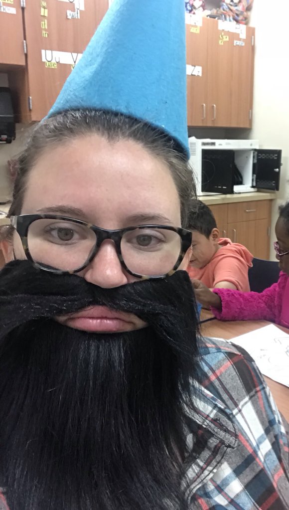 HannaeMason's tweet photo. Dressing up as a gnome to promote the Enchanted book fair! #gnomewhatimsaying #readmorefrownless  #gDubEagles https://t.co/S3e1qUiyFU