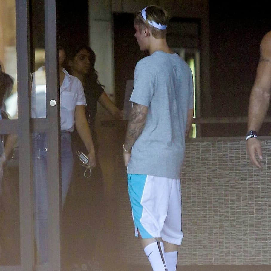 May 10, 2015. Hailey and Justin at a gym in Los Angeles.