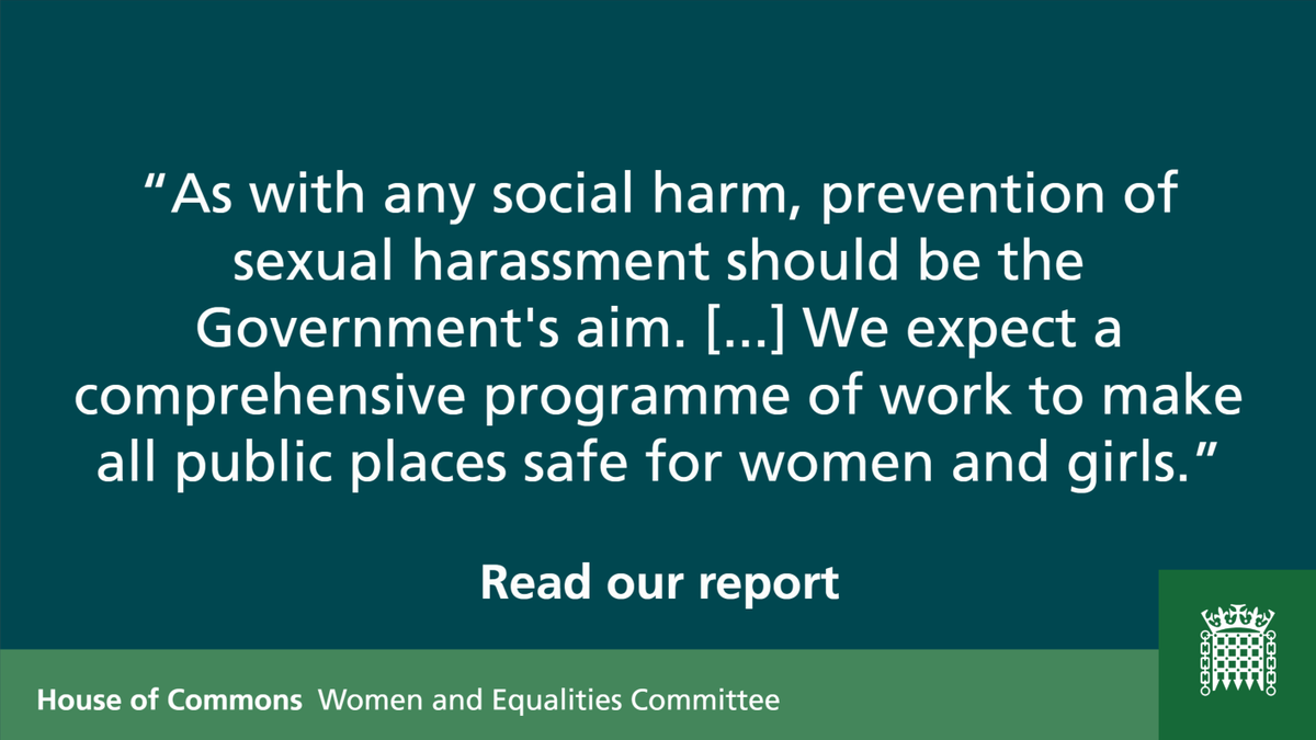 CommonsWEC's tweet photo. Our report on #sexualharassment of women and girls in public places, published today, calls on the Government to show leadership in preventing this problem that contributes to inequality. Read it here: https://t.co/ZVV5dTf8Le #metoo #streetharassment https://t.co/Vid4Ku3M8r
