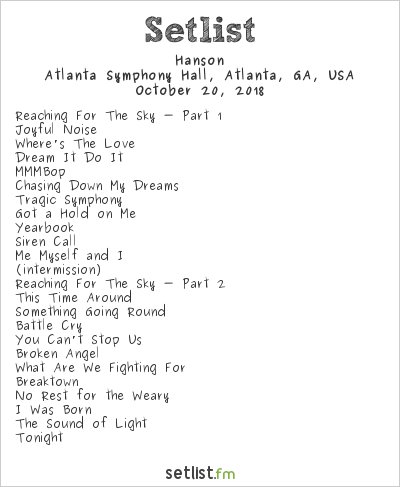 Happy Birthday Zac Hanson. Check out recent setlist from their show in Atlanta: 