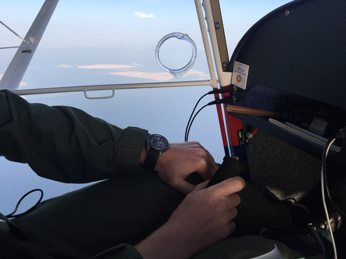 The <a href="/Bremont/">Bremont</a> S500 in the cockpit of the <a href="/raf100_gbnz/">RAF 100 GB-NZ Expedition</a> aircraft. They're following a 17000-mile route from Britain to New Zealand, flying at 100mph in a 100hp Eurofox, and will celebrate 100 years of the RAF by visiting 27 locations, all bar 2 of which have significant RAF history.