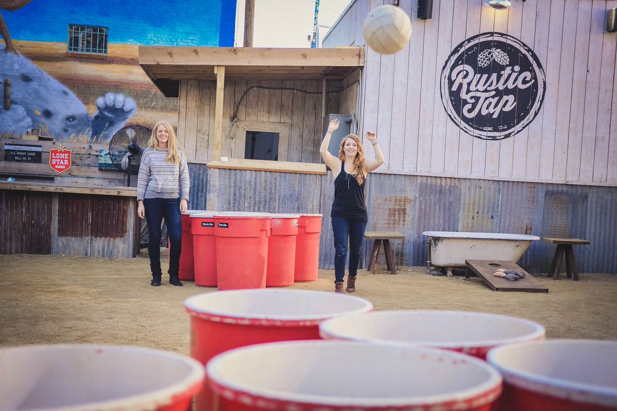 Kobe! Beer pong is done the #Austin way at the <a href="/Rustic_Tap/">Rustic Tap</a> — better and Texas-sized! #happyhour #mondaymotivation