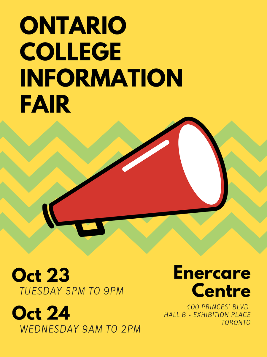 Visit all 26 colleges, along with our #OSAP booth at the Enercare Centre to find out how OSAP can help you get the money you need for college.

Admission cost: $0
Benefits: Priceless

Tag #OCIF2018 in your photos and comments, so we don’t miss them!