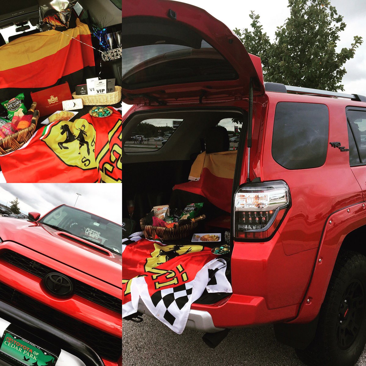 TopNotchLaser's tweet photo. Tailgating @COTA ππΊπΈ F1 has never been so much fun! Loved my lifted red ride supporting Ferrari in every wayππ»
@ToyotaCedarPark #4RunnerTRDOffRoad #4Runnerlife #TRDOffRoad #BIGBOYpackage #4Runnernation #USGP @Bdropillon https://t.co/39bNi185cY