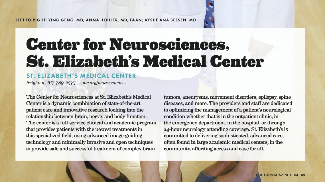 RiceMcVaney's tweet photo. Great to see our wonderful client @Steward's Center of Neurosciences doctors @bostonmagazine's Faces of Women's Healthcare section. Read the full story: https://t.co/S5QpH4pG0e. #ricemcvaneyclient #definedelight #StewardHealthCare https://t.co/yTa4UmObLu