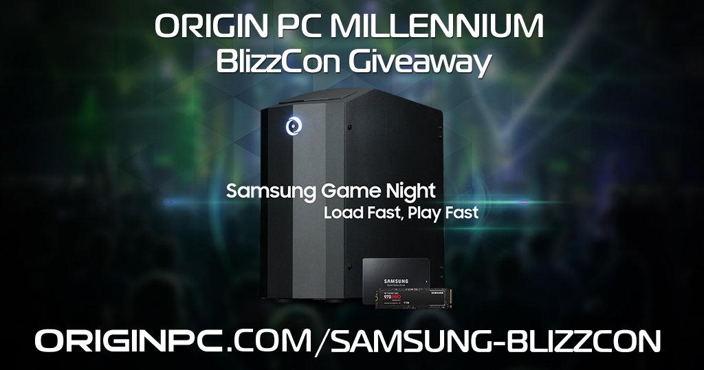 ORIGINPC's tweet photo. #GIVEAWAY

We've launched a new giveaway w/ @SamsungBizUSA to celebrate their Samsung Game Night at #BlizzCon2018!

This PC features 970 Pro M.2 and a #RTX2080ti!

You can sign up to win at https://t.co/F6pxpLJPue

#SWEEPSTAKES #PCGIVEAWAY #ORIGINPCFAMILY #SSDs #SAMSUNGGAMENIGHT https://t.co/D8P10K7oMM