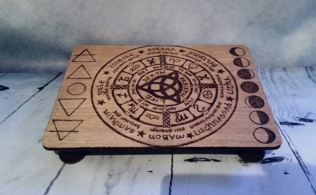 AmbientAura's tweet photo. Our portable altars have been very popular. Compact but beautifully detailed. Portable altar table - space saving altar - witches altar - mini altar - pagan altar - moon phase #altartable #smallaltar #spacesavealtar #wiccanaltar #moonphasealtar #witch https://t.co/QkTHbBdmma https://t.co/Jcj93XqnZm