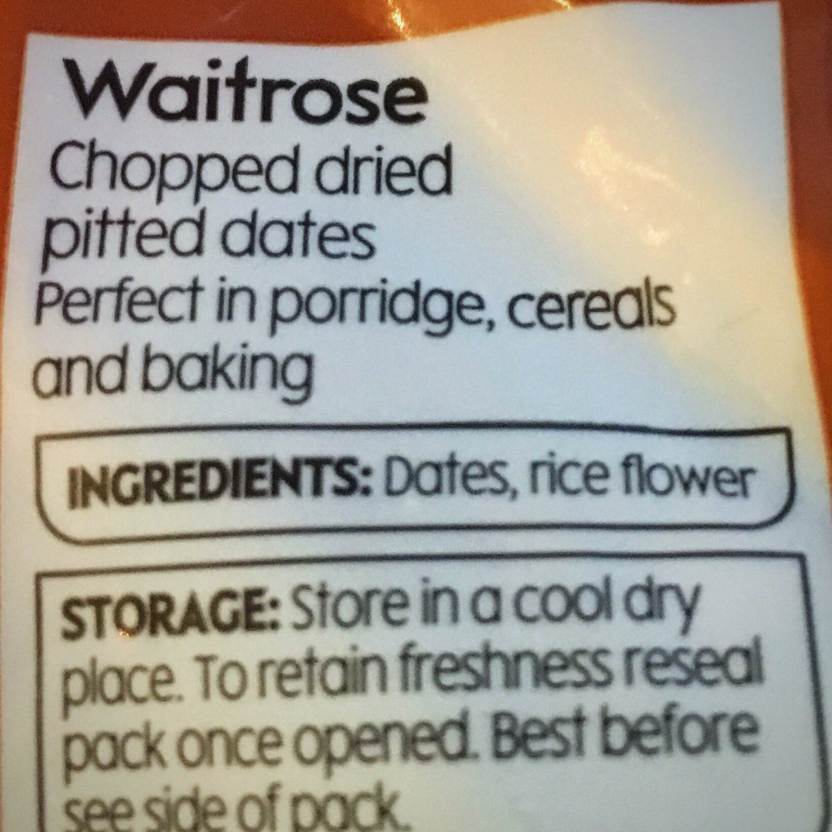 ashe_david's tweet photo. I’m intrigued @waitrose - what is a “rice flower”, and do you really use them in your chopped dates? https://t.co/GBSqhICNQo