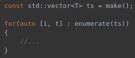 therocode's tweet image. New blog post: blog.therocode.net/2018/10/for-ea…  How to make it possible to use range-based for loop so that you get the current index along with the item. #cpp #cplusplus