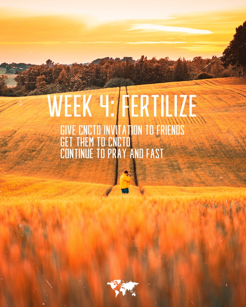 RemMinistries's tweet photo. It’s CNCTD WEEK! 🙌🏽

We’re excited to be entering into our last stages of our evangelistic cycle. This week we will:
Give invitation (physical or digital)
We will focus on getting them here on Saturday for CNCTD
Pray and fast for our friends 🙌🏽 https://t.co/FNh2ZcfzPE