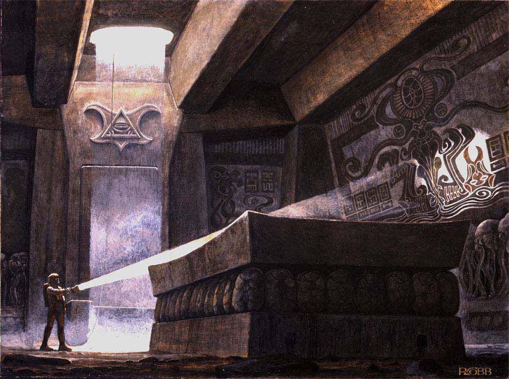 In the early script, there was an ancient alien pyramid AND a crashed alien spacecraft. They decided to simplify things and combined both. You can see also the first design attempt on the Space Jokey before they added Giger to the team to tackle the alien designs. ( good call )