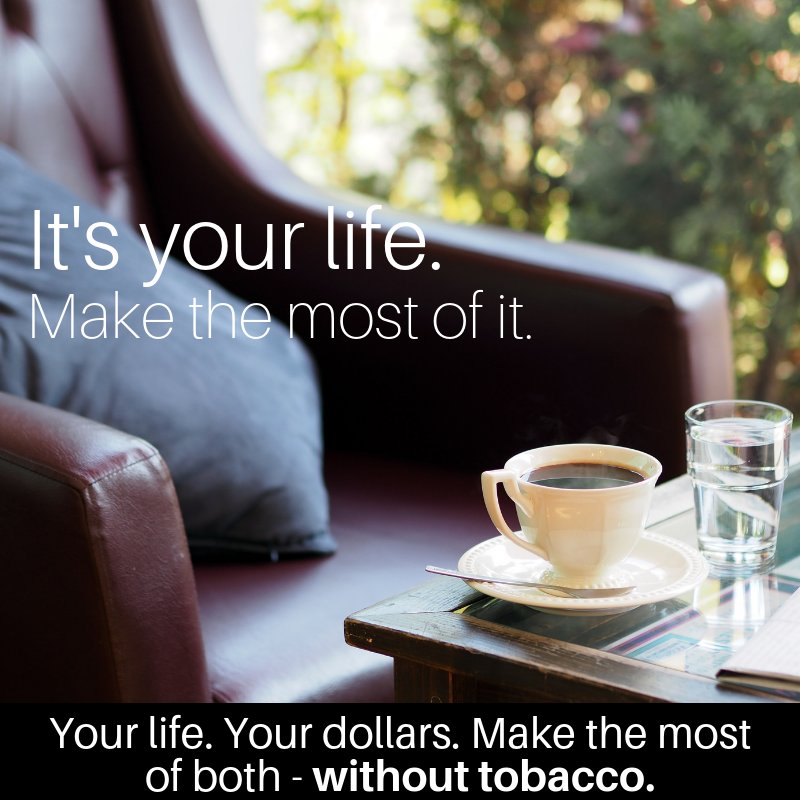 HCWyco's tweet photo. It's YOUR life. Make the most of it. Head to https://t.co/OYQkpSrDmf for FREE help quitting. https://t.co/emag65Npnb