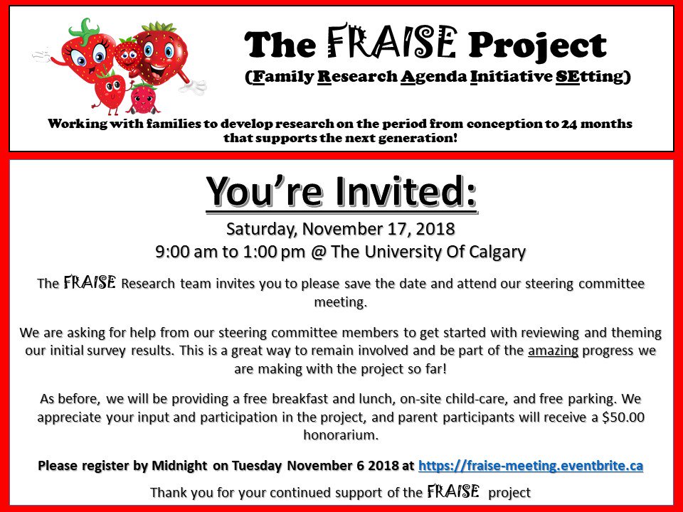 FRAISE_project's tweet photo. Woohoo - It is almost data analysis time!! Join us on 
Saturday, November 17th for our steering committee, data analysis working meeting. Free childcare, food and an honorarium for all participating parents!
RSVP here: 
(link: https://t.co/AQZGdQNzQ9) 
https://t.co/XqFrPbbqya https://t.co/5zzuKlZ1H4
